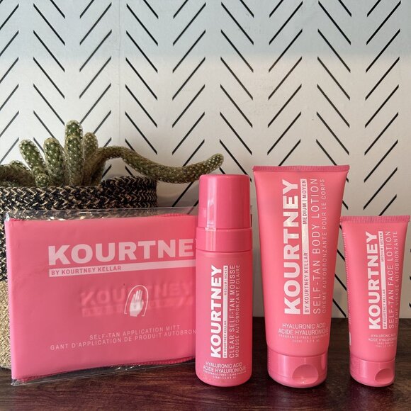 NEW Kourtney Kellar Self Tanning Bundle 4 Piece Tan Foam Body Face Lotion Medium - Picture 14 of 14